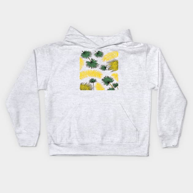 tropical leaf Kids Hoodie by iambolders